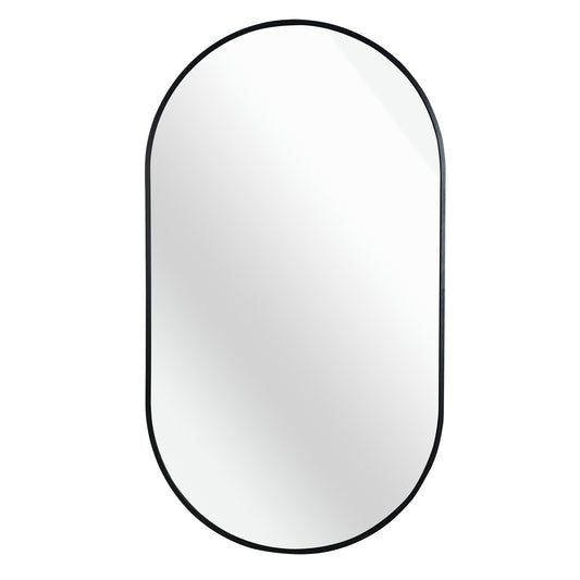 Black 20 x 28 Inch Metal Oval  Mirror
