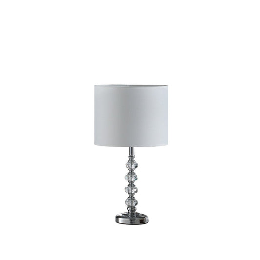 17.75' In Modern Kayli Crystal Cut Orb Chrome Metal Table Lamp