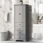 Storage Cabinet with 2 Doors and 4 Drawers for Bathroom, Office, Adjustable Shelf, MDF Board with Painted Finish, Grey