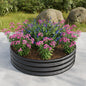 47.24*11.4' Tall Round Raised Garedn Bed,Metal Raised Beds for Vegetables, Outdoor Garden Raised Planter Box, Backyard Patio Planter Raised Beds for Flowers, Herbs, Fruits Black