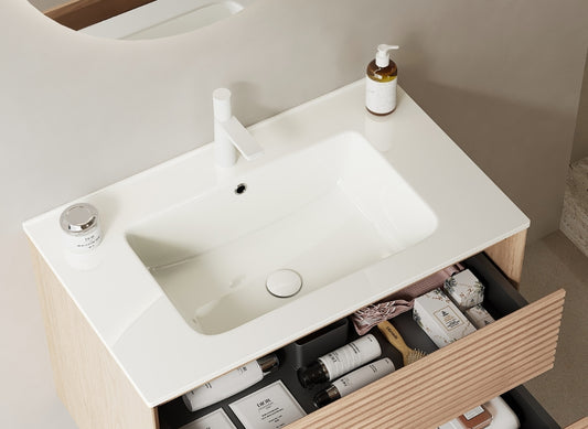 BRON 30' Bathroom Sink without Cabinet, with White Ceramic Basin