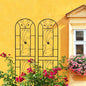 2 Pack Metal Garden Trellis 86.7' x 19.7' Rustproof Trellis for Climbing Plants Outdoor Flower Support Peacock Style Black