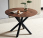 42.1'BLACK AND WOOD COLOR Table Mid-century Dining Table for 4-6 people With Round Mdf Table Top, Pedestal Dining Table, End Table Leisure Coffee Table,cross leg