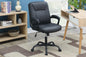 Relax Cushioned Office Chair 1pc Black Upholstered Seat back Adjustable Chair Faux Leather