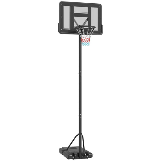 Soozier Portable Basketball Hoop, 7.5-10FT Height Adjustable Swimming Pool Basketball Goal with 43.25' Backboard, Wheels and Fillable Base, for Youth & Adults