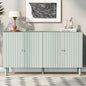 U_STYLE Elegant Four-Door Sideboard with Wavy Pattern Doors, Cylindrical Legs, and Sleek Metal Handles, Adjustable, Suitable for Study, Entryway and Living Room