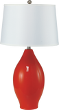 28'H RED LEMON SHAPE CERAMIC TABLE LAMP