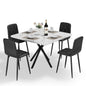 Square Dining Table Set, Mid Century Modern Square Dining Table for 4 Person, Faux Marble Tabletop, Iron Legs, Coffee Table for Kitchen Dining Room, Office, Save Space
