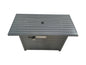 25'' H x 42'' W Steel Propane Outdoor Fire Pit Table with Lid (Grey)