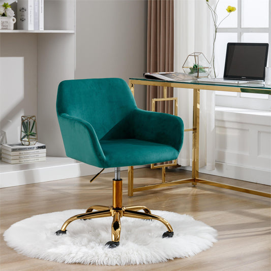 HengMing Faux Fur Home Office Chair,Fluffy Fuzzy Comfortable Makeup Vanity Chair ,Swivel Desk Chair Height Adjustable Dressing Chair for Bedroom