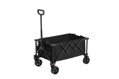 Folding Wagon Carts,Folding Wagon Cart with All Terrain Wheels,Heavy Duty Garden Carts with Adjustable Handle,Outdoor Utility Wagon for Camping Shopping Sports Fishing Black