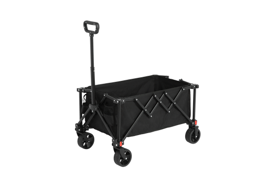 Folding Wagon Carts,Folding Wagon Cart with All Terrain Wheels,Heavy Duty Garden Carts with Adjustable Handle,Outdoor Utility Wagon for Camping Shopping Sports Fishing Black