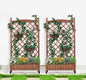 Raised Garden Bed with Trellis 2 Pack, Outdoor Wooden Planter Box & Plant Stand with Climbing Racks