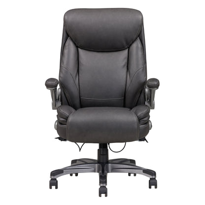 Modern Ergonomic Office Executive Chair, Adjustable Bonded Leather Armchair for Home Office Study, Grey