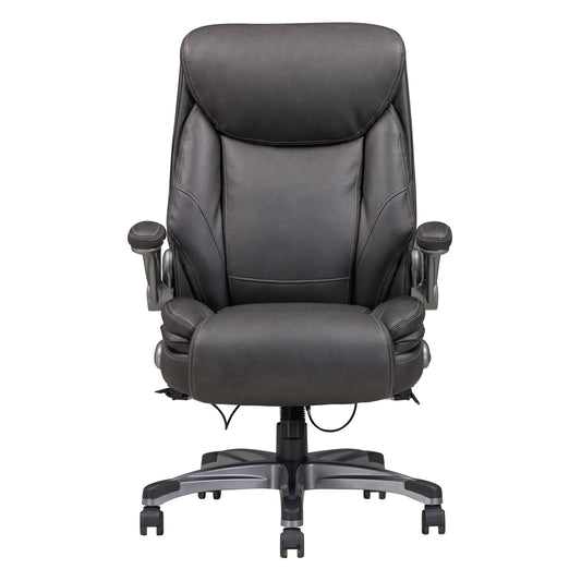 Modern Ergonomic Office Executive Chair, Adjustable Bonded Leather Armchair for Home Office Study, Grey