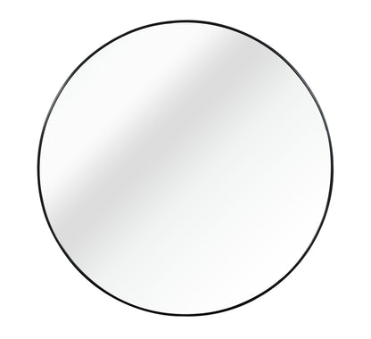 Black 20 Inch Metal Round Bathroom Mirror
