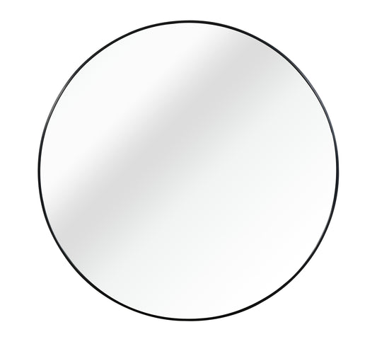 Black 42 Inch Metal Round Bathroom Mirror