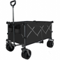 Heavy-Duty 360lb Capacity Foldable Utility Wagon – All-Terrain Quiet Wheels, Adjustable Handle & Cup Holders for Camping, Gardening, Picnic, Sports, and Shopping, black