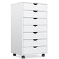 Sweetcrispy 7 Drawer Chest - Storage Cabinets with Wheels Dressers Wood Dresser Cabinet Mobile Organizer Drawers for Office
