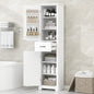 Tall Bathroom Storage Cabinet, Freestanding Storage Cabinet with Two Doors and Adjustable Shelves, Door Shelve Design, MDF Board with Painted Finish, White