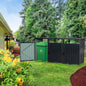 Garbage Bin Shed Stores 3 Trash Cans Metal Outdoor Bin Shed for Garbage Storage,Stainless Galvanized Steel, Bin Shed for Garden Yard Lawn W540S00009