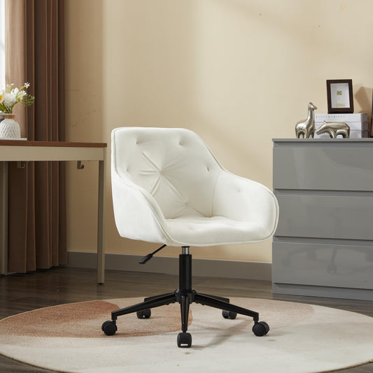 Velvet Home Office Chair, Modern Home Desk Chair with Wheels , Vanity Chairs for Living Room, Bedroom,Study Room,Computer Chair