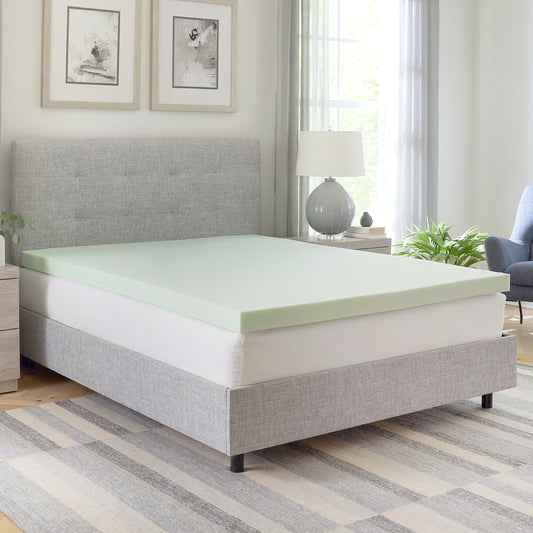 3-Inch Green Tea Infused Memory Foam Mattress Topper - Full