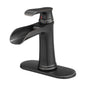 Sink Faucet With Deck Plate Waterfall ORB with Pop Up Drain and Supply Lines Bathroom faucets for Sink 1 Hole One Handle Faucets Vanity Bath Mixer Tap