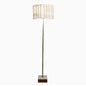 Minimalist Floor Lamp, Slim Standing Light with Neutral Shade for Contemporary Living Room & Bedroom Ambience Viora Marble Base Floor Lamp - Dark Brown and White 110V