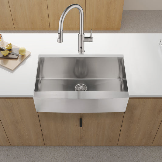 33'x21'x10'Farmhouse Apron Single Bowl Stainless Steel Kitchen Sink
