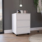 Artemisa 3 Drawer Filing Cabinet, Four Casters, Superior Top -White