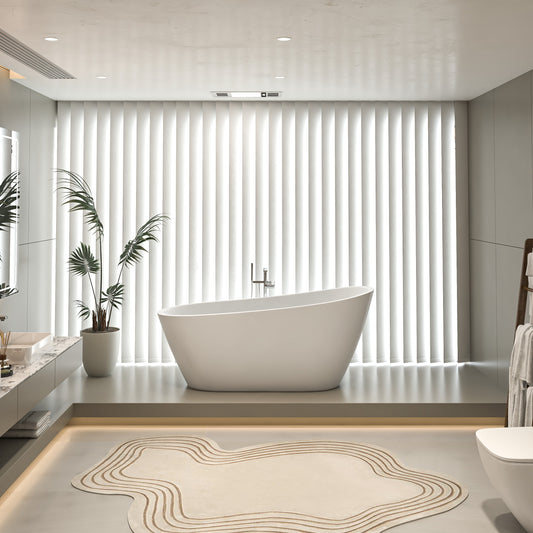 67'Special-shaped Freestanding Slipper Bathtub: Gloss White Finish, Chrome Overflow & Pop-Up Drain, cUPC Certified