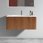 U048-Etna36W-305 Etna 36' Striped Walnut Bathroom Vanity with White Ceramic Sink, Wall Mounted Floating Bathroom Vanity for Modern Bathroom, Pre-assembled