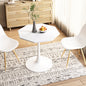 31.50'Modern Octagonal Coffee Table with MDF Table Top,Metal Base, for Dining Room, Kitchen, Living Room,White