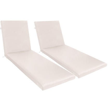 2PCS Set Outdoor Lounge Chair Cushion Replacement Patio Funiture Seat Cushion Chaise Lounge Cushion-Beige