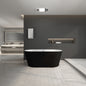 59' Acrylic Freestanding Bathtub, Stand Alone Soaking Tub, Glossy Black Acrylic, Toe-tap Chrome Drain, cUPC Certified