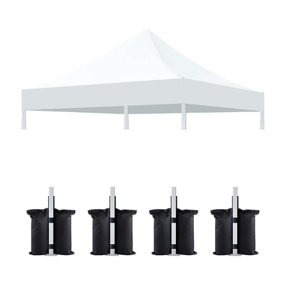 10x10 Canopy Replacement Top for Pop Up Canopy Tent and 4PC Pack Canopy Weight Bag(only cover and 4pcs sandbag not include frame) White