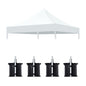 10x10 Canopy Replacement Top for Pop Up Canopy Tent and 4PC Pack Canopy Weight Bag(only cover and 4pcs sandbag not include frame) White