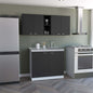 2 Piece Kitchen Set, Olimpo 150 Wall Cabinet  + Salento Utility Sink With Cabinet, Black / White
