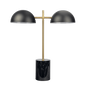 Nova Hydro Black Table Lamp with On/Off Switch Double Lamp with Faux Marble Base
