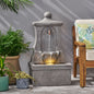 34.5' High Duffy Outdoor Fountain, Weather Resistant Floor Fountain, Light Gray