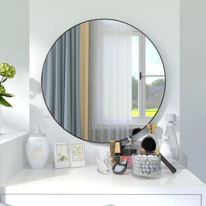 24'  Large Round Black Circular Mirror
