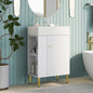 21.6' white Bathroom vanity, Combo Cabinet, Bathroom Storage Cabinet, Single Ceramic Sink, Left side storage