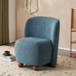 Modern Low Back Accent Chair, Upholstered Armless Living Room Chairs, Round Pine Wood Feet, for Small Living Spaces, Living Room, Bedroom, Balcony, Office, Reading Nook, Blue