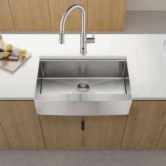 33x22x10'Farmhouse Apron Single Bowl Stainless Steel Kitchen Sink with Workstation