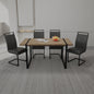 59 ' Dining Table Rural Industrial Rectangular MDF Light Wood Set and PU Armless Dining Chair Set, 4-piece. Kitchen Black Metal Table Leg Dining Chair Set