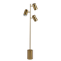 Harmony Brassed Gold Floor Lamp with Rotary Switch Triple Spots Metal Block Base