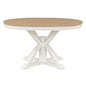 TREXM Retro Functional Extendable Dining Table with a 12' Leaf for Dining Room and Living Room (Oak Natural Wood + Off White)