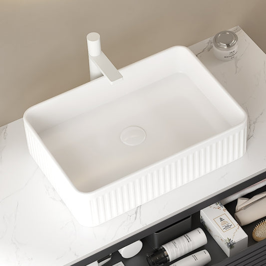20inch Bathroom Vessel Sink without Cabinet, White Ceramic Basin