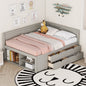 Full Size Daybed with Drawers and Shelves, Gray
